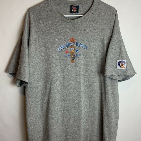 Happy Shirts Pro Bowl Hawaii Heather Gray T-Shirt Size Large 2001 NFL Football - Picture 1 of 5